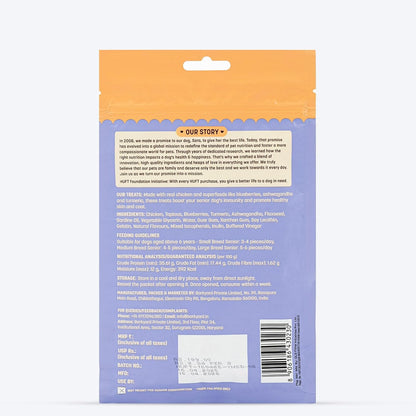 Yum Nums by HUFT Soft & Chewy Sticks - 70 gm | Chicken,Blueberries & Ashwagandha | for Senior Dog | High in Proteins | Gluten & Grain Free | Salt & Sugar Free | No Artificial Colours