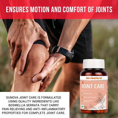 SUNOVA Joint Care Capsules, A Joint Health Support Supplement Made with Boswellia Serrata Extract and 30% AKBA for Strengthening Bones and Relieving Joint Discomfort, 60 Veg Capsules