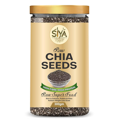 Siya Premium Raw Chia Seeds 300 g - Healthy Raw Seed | Clean Chia Seeds for Eating | Healthy Snacks | Calcium and Protein Rich Seed (100% Organic)