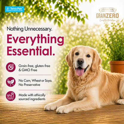 Grain Zero Dog Fresh Food Tetra Pak Real Chicken & Turkey Delight, for Adult & Puppy, 350g | Supports Joint & Health | Anti-Inflammatory Properties | Ready to Serve | One Pack One Meal