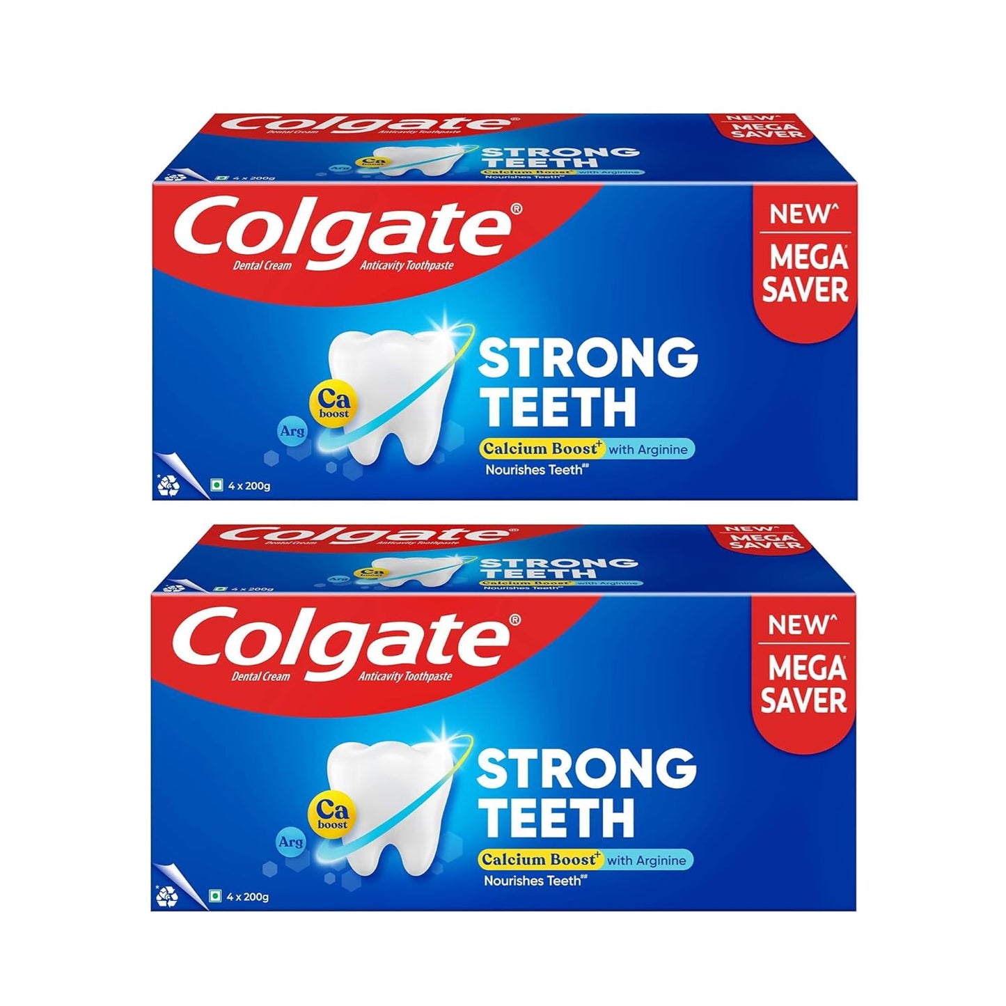 Colgate Strong Teeth Anticavity Toothpaste - 800g (200g*4) (Pack of 2)