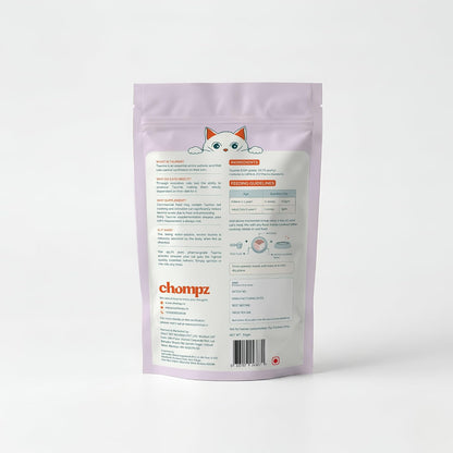 Chompz Taurine Supplement for Cats | 50g Powder | Supports Heart, Vision & Immunity | Unflavoured & Pure | Mixes into Any Meal | Scooper Included | 50+ Day Supply | for Adult Cats & Kittens