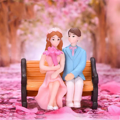 Miniature Couple Sitting On Chair Gift for Girlfriend Boyfriend Husband Wife Miniature Statue Showpiece for Valentines Day Gift Romantic Gifts Showpiece-Decoration Items