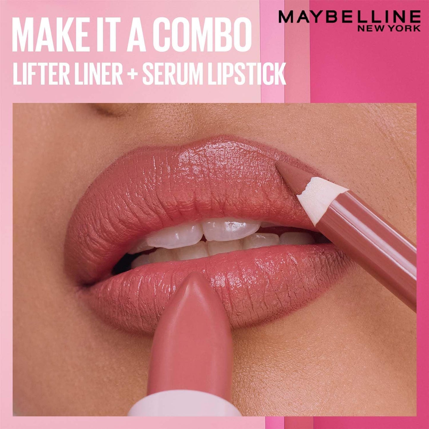 Maybelline New York Serum Lipstick (Satin) weightless hydration, One-swipe bold color, Mauve - 107 Blind Date, 4.2g