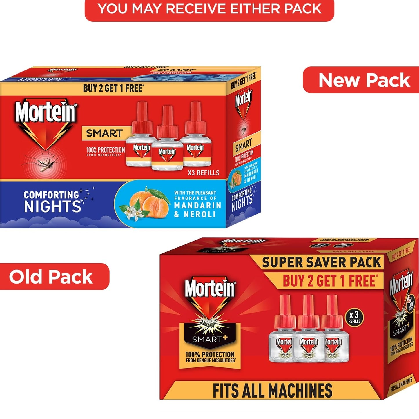 Mortein 45ml x 3 Refills With The Pleasant Fragrance of Mandarin & Neroli Liquid| Fits All Machines | Smartplus Mosquito Killer | 100% Protection from Mosquitoes | Insect & Mosquito Repellent