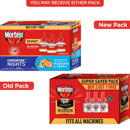 Mortein 45ml x 3 Refills With The Pleasant Fragrance of Mandarin & Neroli Liquid| Fits All Machines | Smartplus Mosquito Killer | 100% Protection from Mosquitoes | Insect & Mosquito Repellent