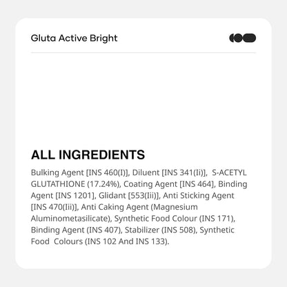 Cureskin Gluta Active Bright Glutathione Capsules | Glutathione Tablets for Skin Whitening | Glutathione Supplements
