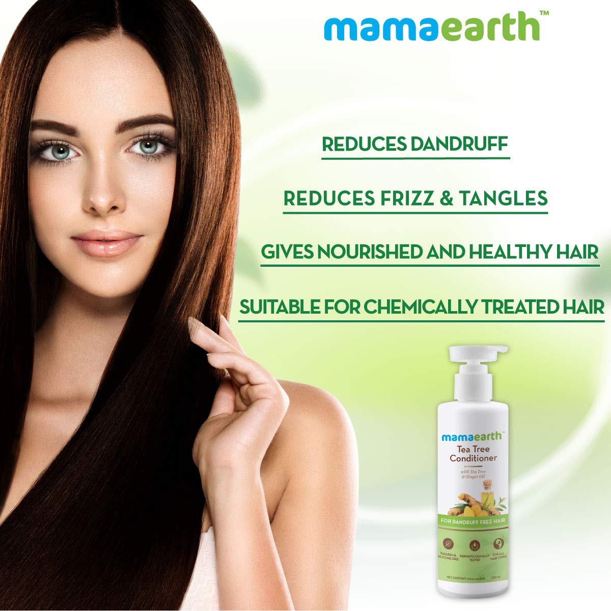 Mamaearth Anti Dandruff Conditioner, With Tea Tree & Ginger Oil, For Dandruff Free Hair 250 Millilitres
