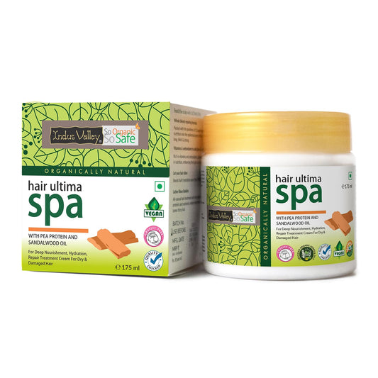 Hair care product packaging with green and white design on a white background