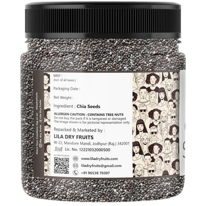 LDF Chia Seeds 100 gm | Chia Seed Ready-to-Eat Sabja Seeds High in Fiber & Omega-3 Chiya Seeds | Tukmaria Seed Ideal for Smoothies, Salads, and Snacks | Perfect for Gifting