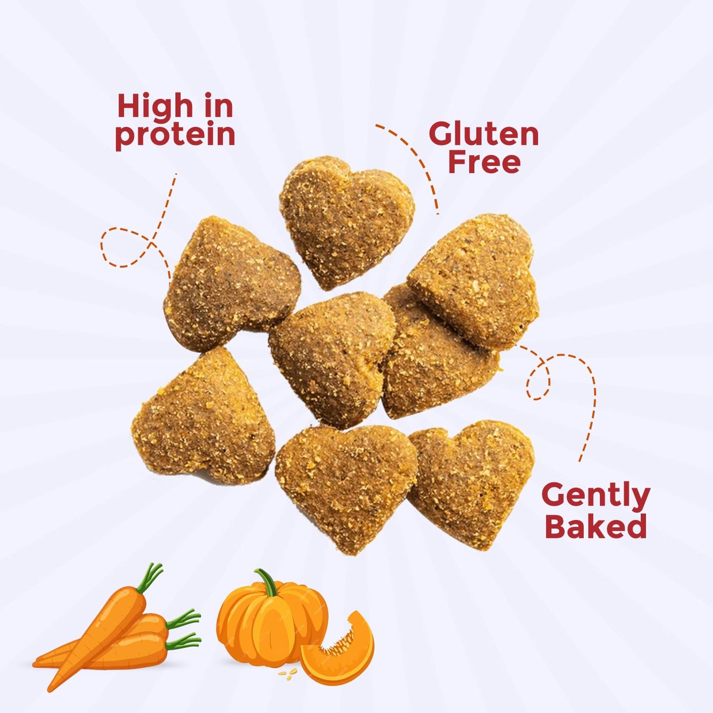 FURRMATE Veg Dog Treats, 100% Plant-Based Nutrient-Rich Ingredients, Organic & Gluten-Free, Protein-Rich, Hypoallergenic (100 Gram (Pack of 1)), Carrot & Pumpkin