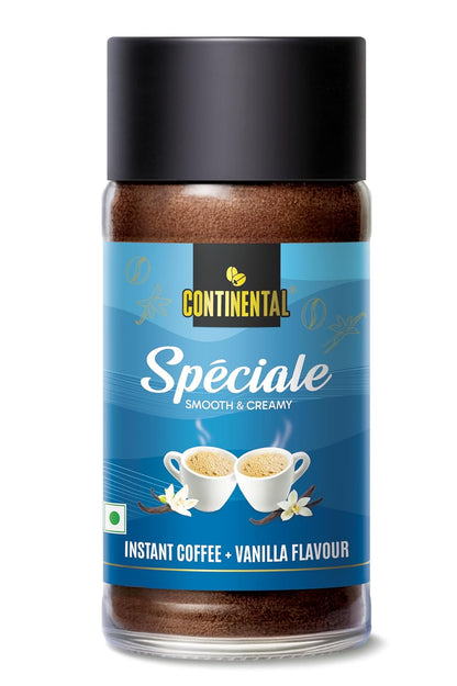 Continental Speciale | Vanilla Flavoured Coffee | 50 gm Jar | Makes 25 Cups | Instant flavored Coffee for both Hot & Cold Coffee | Medium Roast