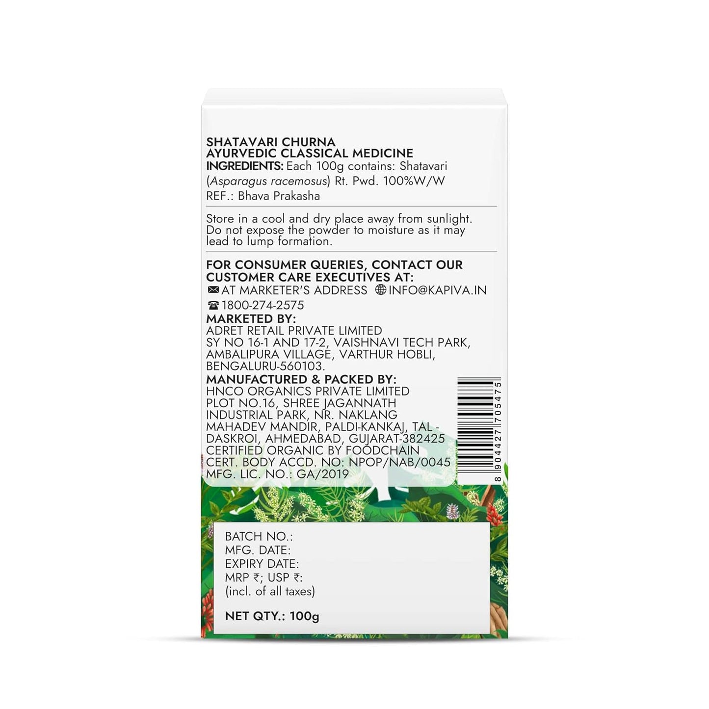 Kapiva Organic Shatavari Powder 100gms | Promotes Lactation Naturally | Helps Maintain Hormonal Balance | Non GMO Certified