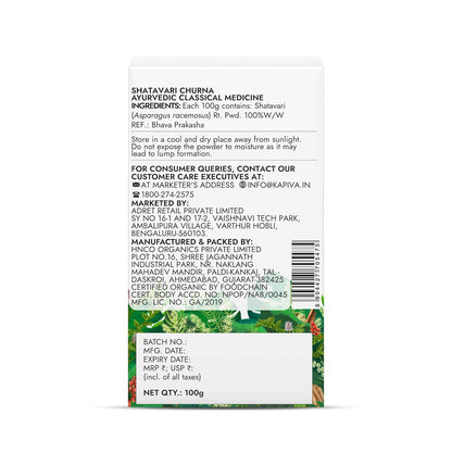 Kapiva Organic Shatavari Powder 100gms | Promotes Lactation Naturally | Helps Maintain Hormonal Balance | Non GMO Certified