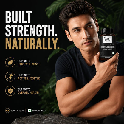 MoreGood Nutrition Pure Shilajit Ashwagandha Tablets for Men with Safed Musli Kaunch Beej Gokshura Akarkhara Ayurvedic Herbal Supplement for Energy Stamina Strength and Daily Wellness 60 Tablets