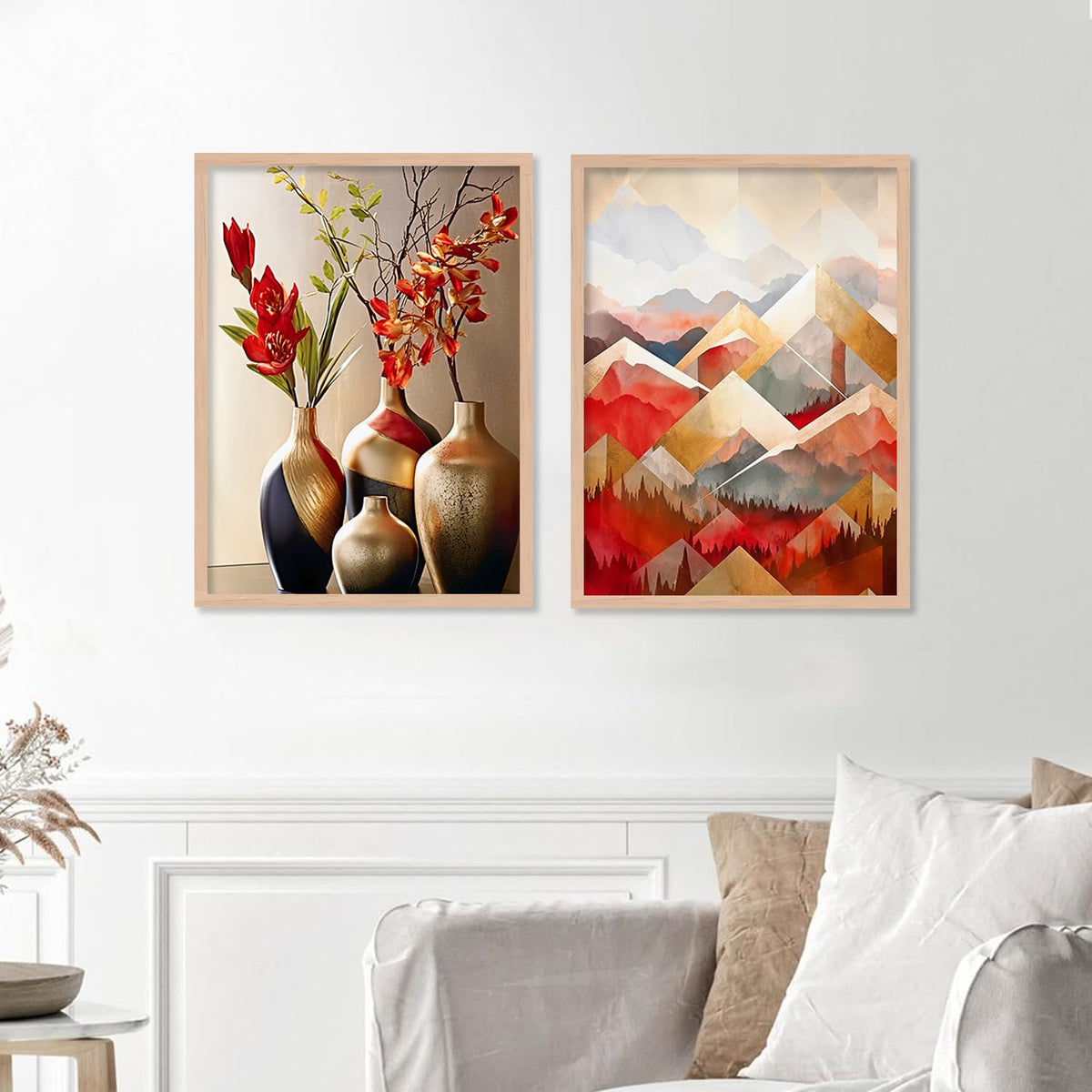 Premium Digital Paintings with Frame for Home Decoration - Painting for Living Room Bedroom Office - Painting for Wall Decoration - Pack of 4 (B)