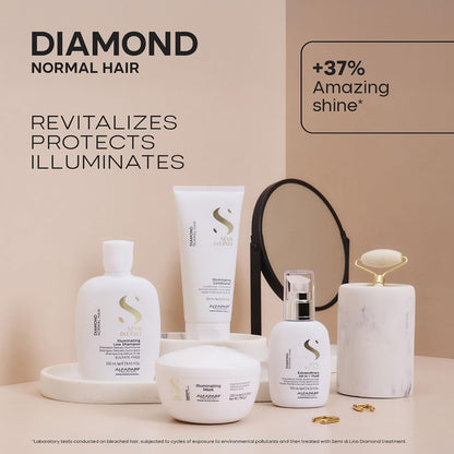 Alfaparf Milano Diamond Hair Conditioner - Provides Instant Shine & Gloss to your Hair - For Normal, Wavy, Straight Hair, Safe on Color Treated Hair - Sulfate, Paraben and Paraffin Free (200ml)
