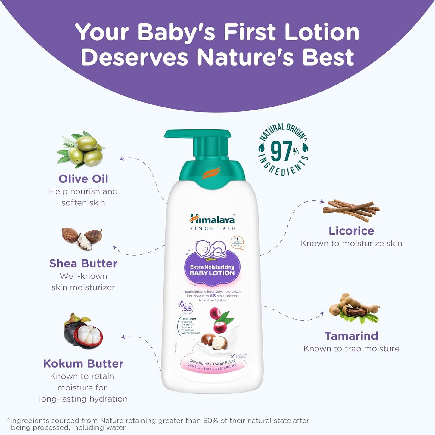 Himalaya Extra Moisturizing Baby Lotion 400ml | with Shea Butter, Olive Oil & Kokum Butter | Intensely moisturizes baby's delicate skin