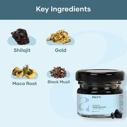 mars by GHC Pure Himalayan Shilajit Gold (Resin) Powered with - 20g - Pack of 1 | Pure Organic Shilajit Resin sourced from Himalayas