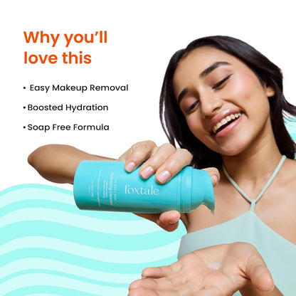 Foxtale Gentle Hydrating Face Wash with Hyaluronic Acid, Vitamin B5 | Deep Pore Cleansing | Dirt Control | Make-up Remover | Cleanser For Men & Women | All Skin Types | 100 ml