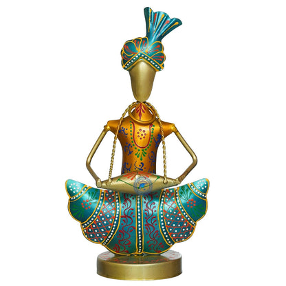 Metal Rajasthani Musicians Set of 3 Show Pieces for Home Decor Living Room, Home Decor Items.