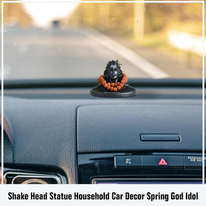 Resin Adiyogi Shiva Statue for Car Dashboard, Shiv Ji Mahadev Adi Yogi Idol Statue with Rudraksha Mala for Home and Car Dash Board (Medium)