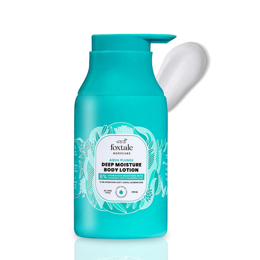 Foxtale Hydrating Body Lotion with Hyaluronic Acid & Ceramides | 72-hour Hydration | Lightweight & Non-Sticky | Long Lasting Musk Fragrance | Body Lotion for Men & Women | All Skin Type | 200 ml
