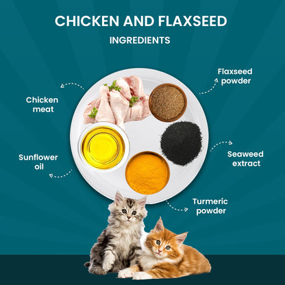 Goofy Tails Wet Cat Food and Kitten Food Variety Pack 210g (70g X 3 Pouches), Tuna and Anchovies, Mackerel and Seaweed, Chicken and Flaxseeds, Preservative Free, Wholesome, Natural Cat Wet Food