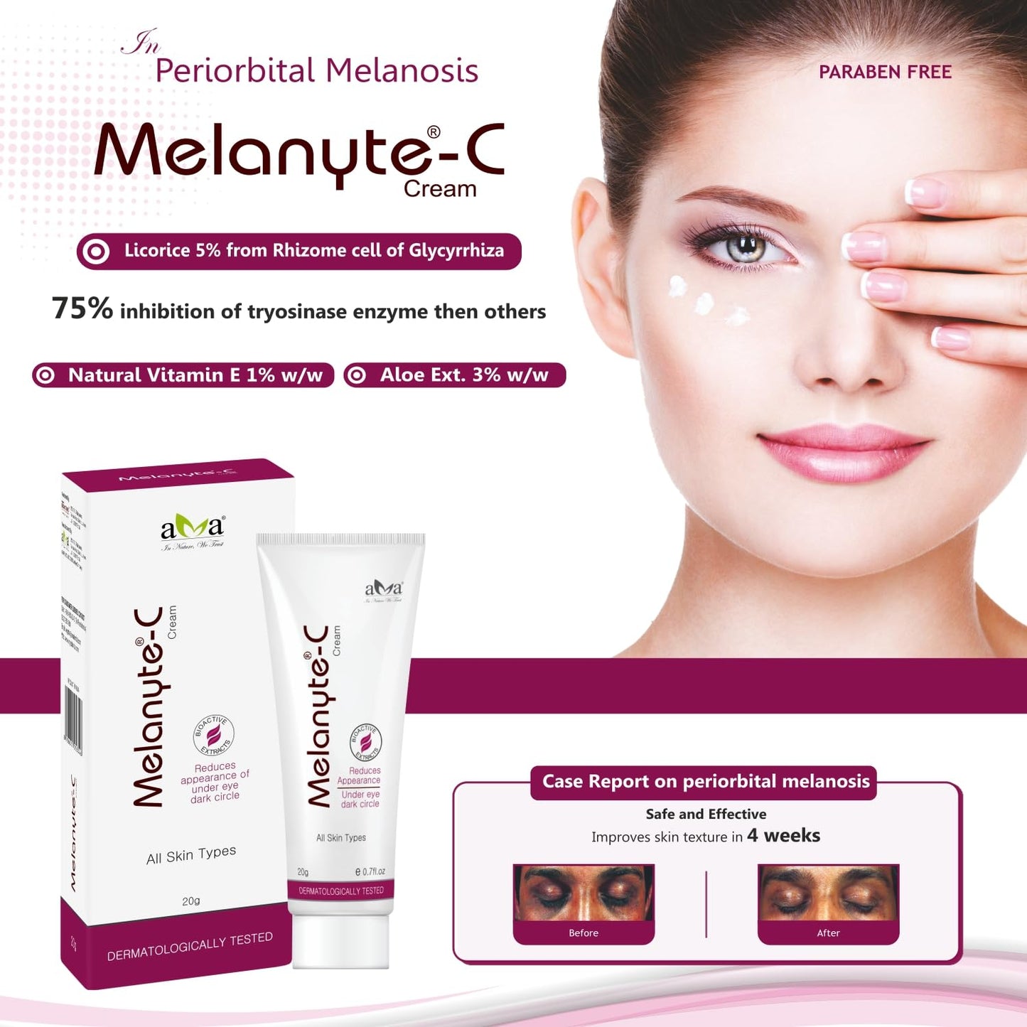 Vegetal Melanyte-C -Under Eye Dark Circle Cream- 20g.