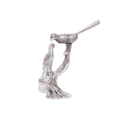 Love Birds Couple Kissing Sitting on Tree,Animal Showpiece for Home Decorative Statue, Gift for Boyfriend,Girlfriend,Wife,Husband,Friends,Happy Home Decoration Idol Showpiece (Silver)