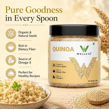 WELLAYA Quinoa Seeds | High Protein & Fiber Quinoa Seeds for Eating | Rich Nutrient Whole Grain | Healthy Food