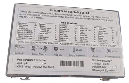 ONLY FOR ORGANIC 45 Variety Of Vegetable Seeds With Instruction Manual