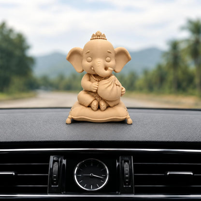 Cute Mini Ganesha Idol | Lightweight Ganpati Statue for Car Dashboard, Mandir, Office Desk & Gifting | 11 cm