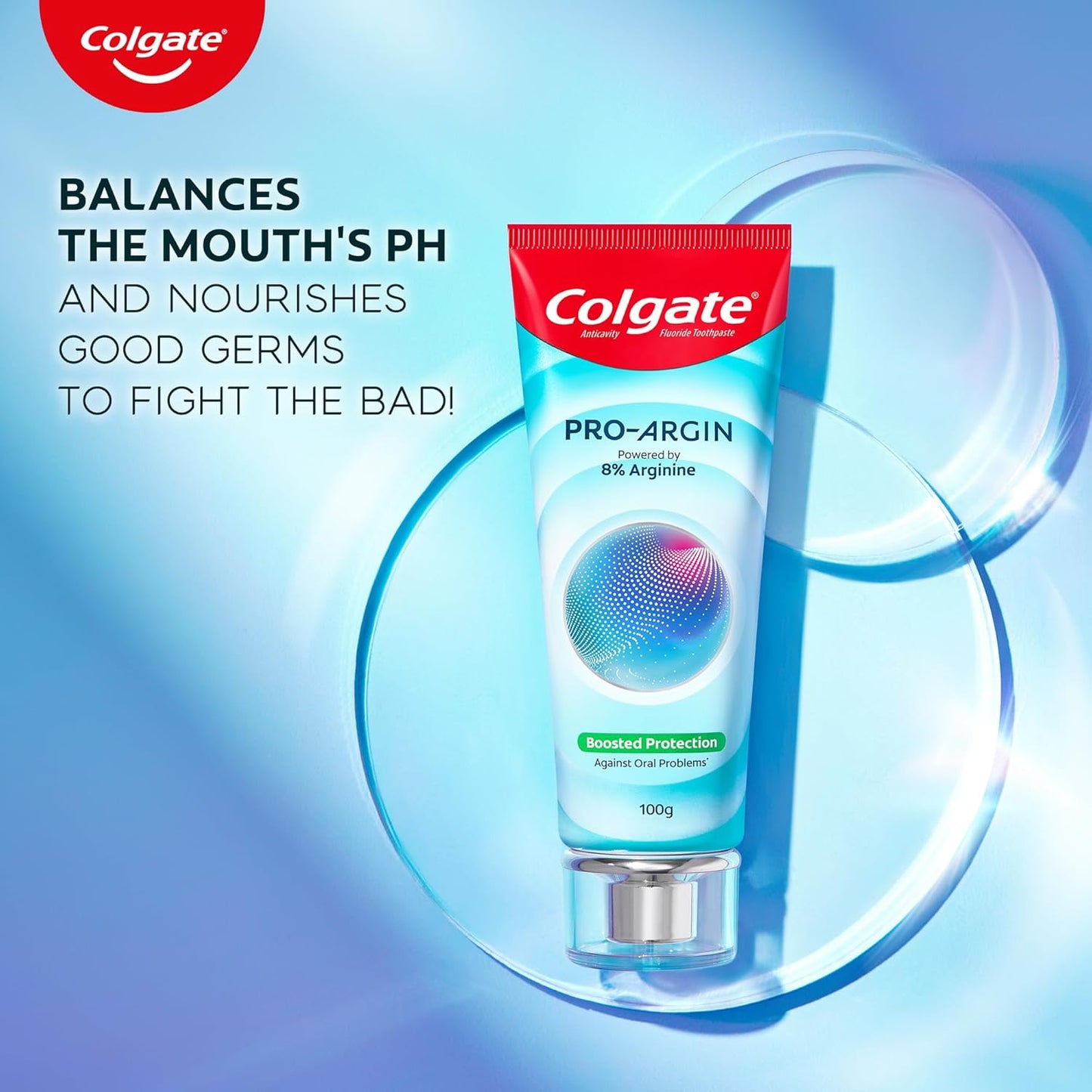 Colgate Pro Argin Toothpaste, Sensitivity Protection in 60 Seconds, 8% Arginine, Boosted Protection against Sensitivity, Enamel Damage, Oral pH, Cavities (100g)