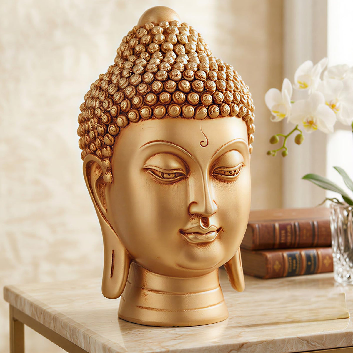 Buddha Idol Statue | Show Pieces for Home Decor Living Room (GOLDEN2)