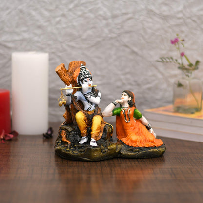 Polyresin Lord Krishna Idol, 5x6x4.5 Inches, Multicolour