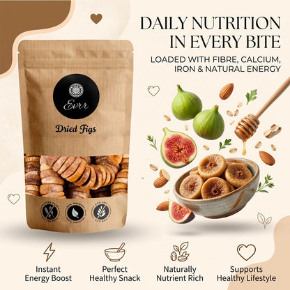 Evrr Premium Anjeer Dry Fruits 250g | Afghan Dried Figs | Natural Sun-Dried Fig | Rich in Fiber, Iron & Calcium | Healthy Snack
