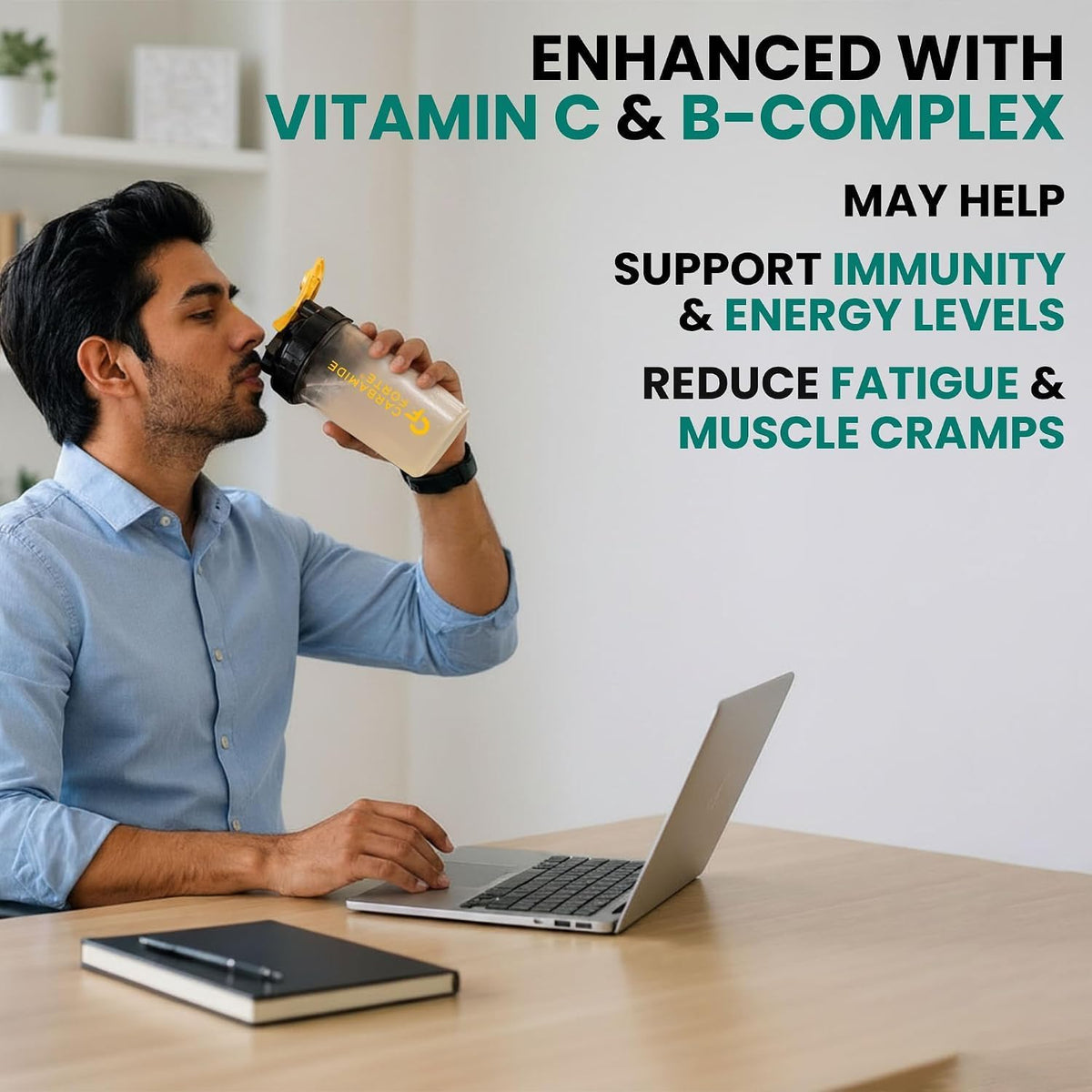 Carbamide Forte Electrolyte Supplement with Zero Added Sugar | Electrolyte Hydration Tablets for Sustained Energy with 5 Essential Electrolytes No Sugar, Low Calorie Hydration | Lemon Flavour | 20 Effervescent Tablets