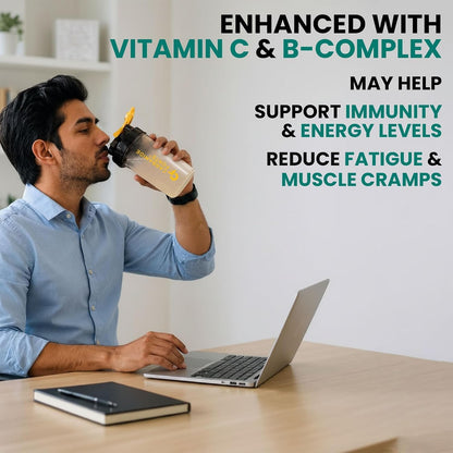 Carbamide Forte Electrolyte Supplement with Zero Added Sugar | Electrolyte Hydration Tablets for Sustained Energy with 5 Essential Electrolytes No Sugar, Low Calorie Hydration | Lemon Flavour | 20 Effervescent Tablets