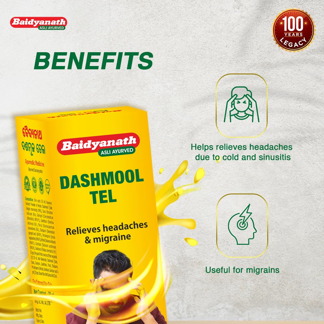 Baidyanath Dashmool Tel - 50ml | Ayurvedic Nasal Oil for Wellness, Herbal Blend for Traditional Use, Panchakarma & ENT Care