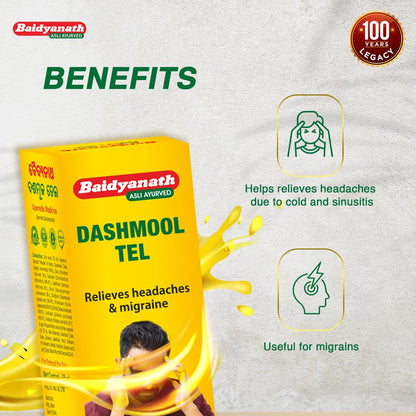 Baidyanath Dashmool Tel - 50ml | Ayurvedic Nasal Oil for Wellness, Herbal Blend for Traditional Use, Panchakarma & ENT Care