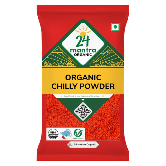 24 Mantra Organic Chilli Powder/Laal Mirch/Karam Podi - 100gms | Pack of 1 | 100% Organic | Chemical Free & Pesticides Free | Rich Flavour | Unadulterated