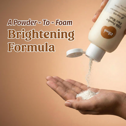 Vilvah Milk Powder Face Wash | Rice Powder Cleanser for Deep Cleansing & Gentle Exfoliation | Brightens, Hydrates & Evens Skin Tone | Strengthens Barrier & Balances Skin pH | For Normal to Oily Skin | 50 g