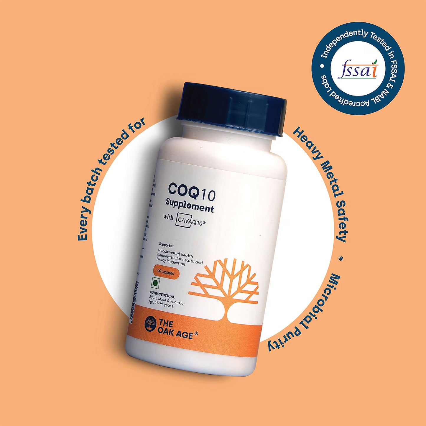 The Oak Age Premium COQ10 Supplement with 18x Better Absorption to Support Ubiquinol Levels – Coenzyme q10 & Antioxidant Capsules to Boost Energy, Support Heart Health, Fertility and Mitochondria - 60 Servings
