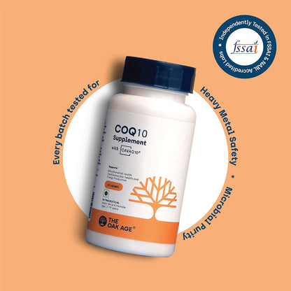 The Oak Age Premium COQ10 Supplement with 18x Better Absorption to Support Ubiquinol Levels – Coenzyme q10 & Antioxidant Capsules to Boost Energy, Support Heart Health, Fertility and Mitochondria - 60 Servings