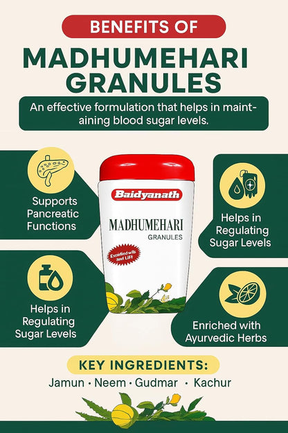 Baidyanath asli ayurved jhansi Madhumehari Granules - 100g Diabetes Care