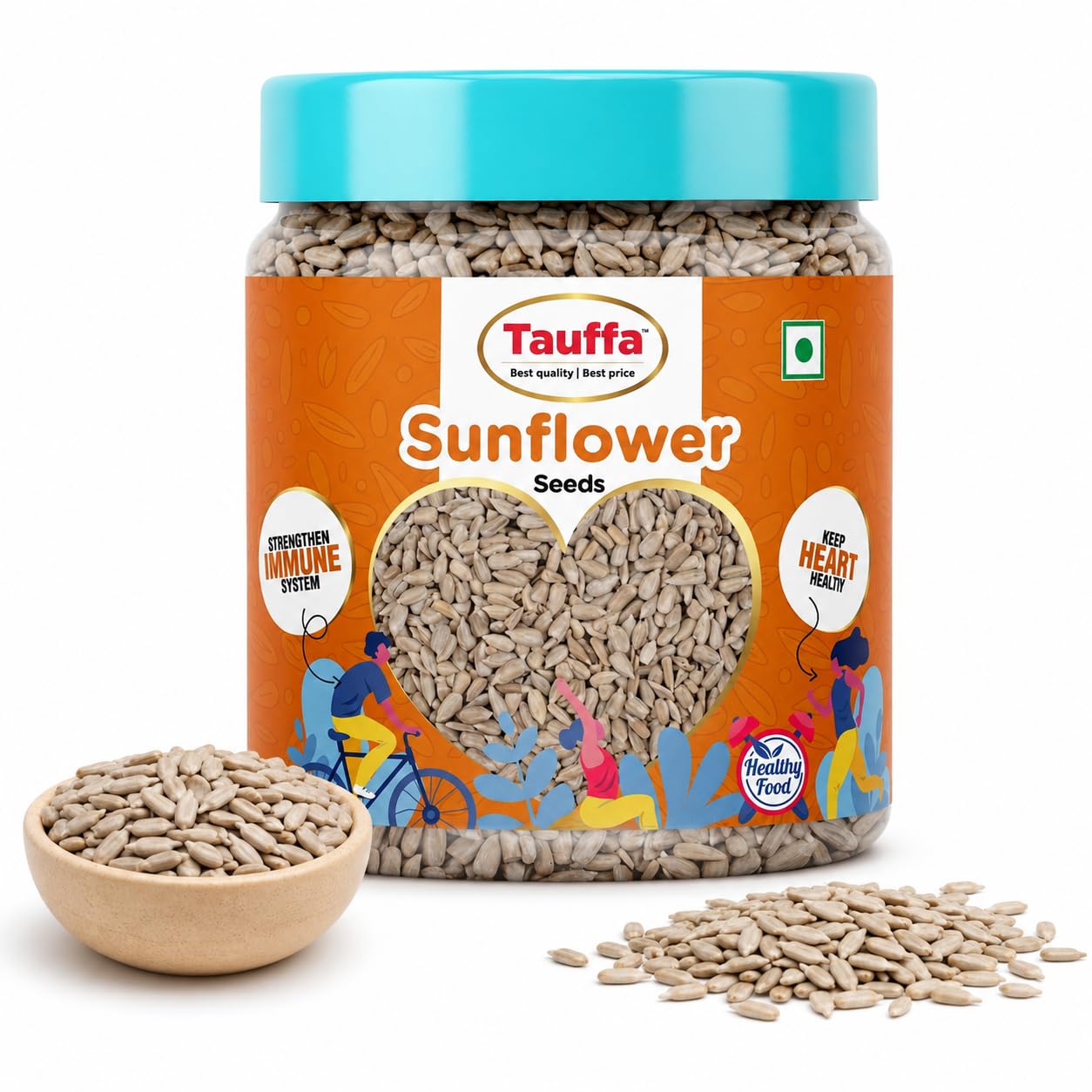 Tauffa Sunflower Seeds 250g | Roasted Healthy Snack | High Protein & Fiber Seeds | Gluten Free Superfood | Ready-to-Eat for Fitness, Diet & Everyday Snacking