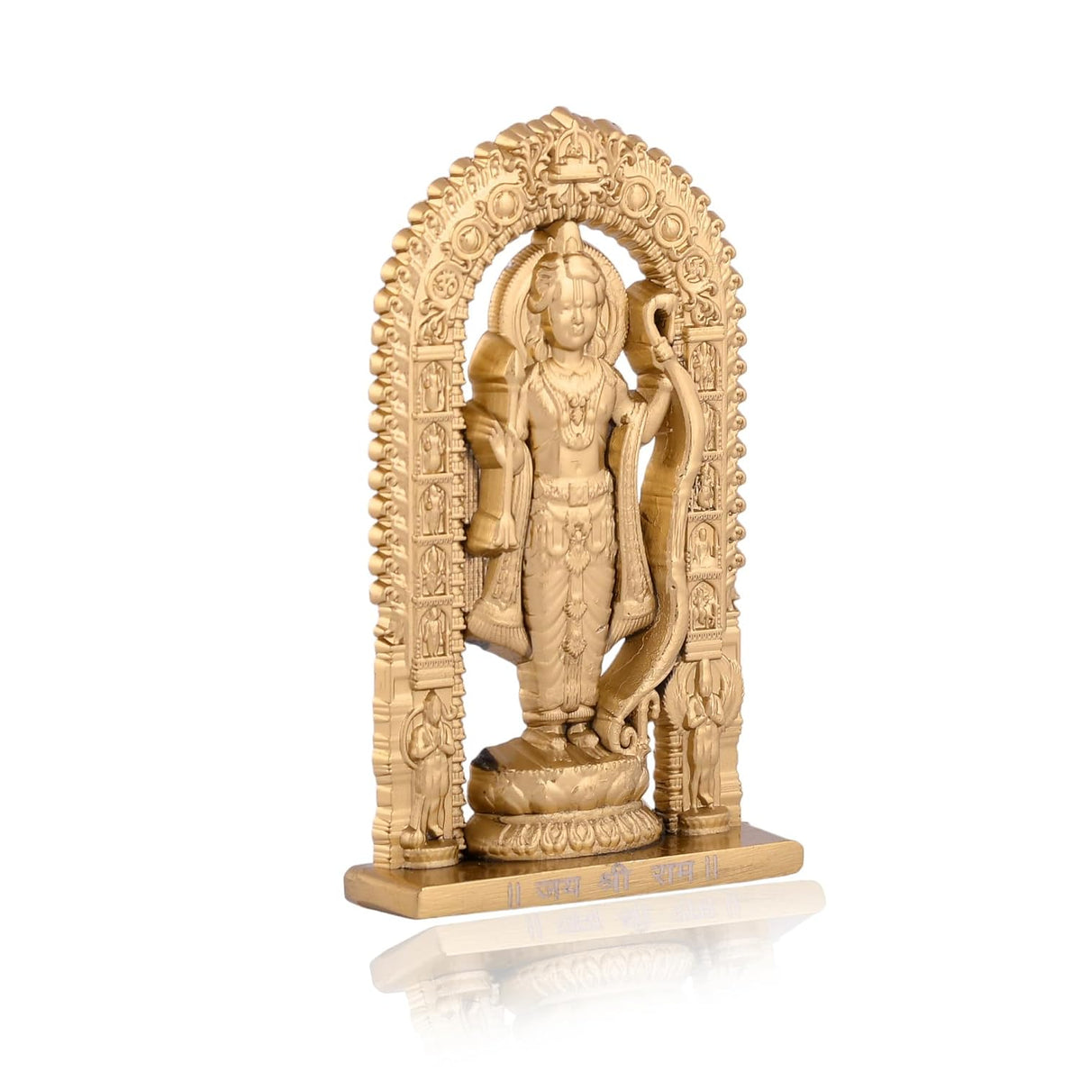 Lord Ram Zinc Idol | Ram Darbar Murti for Car Dashboard & Home Temple | Shri Ram Statue for Pooja Room & Gift Purpose (Gold Finish Height - 2.7 Inch)