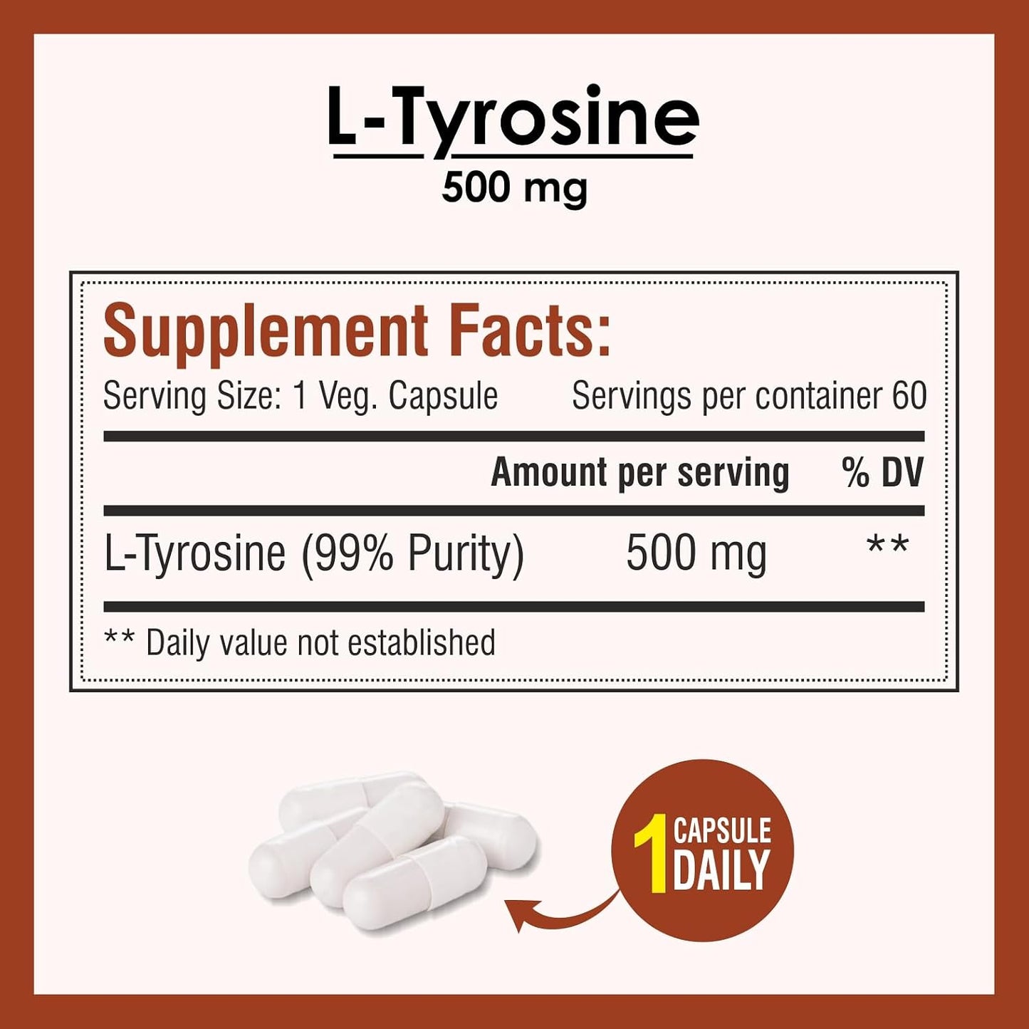 Biotrex Nutraceuticals L-Tyrosine 500mg - 60 Capsules