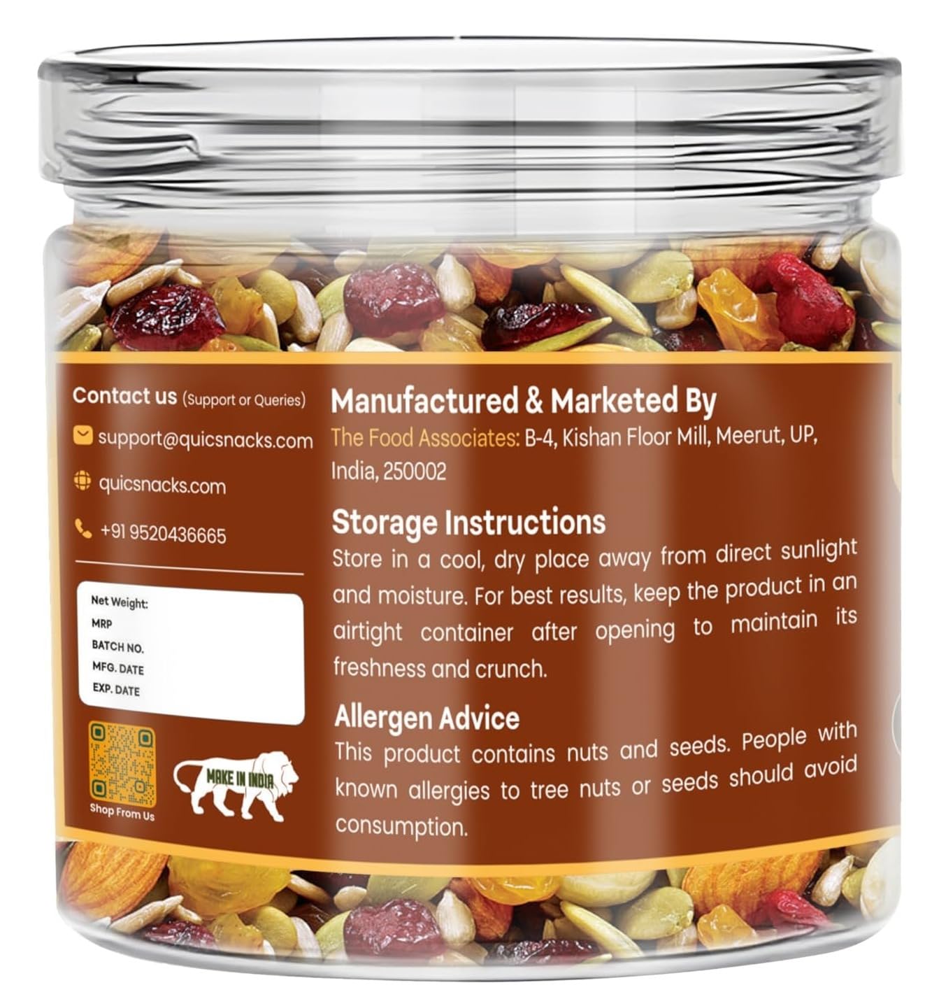 QuicSnacks 10 in 1 Mix Superbites Mix Seeds | Nuts and Seeds Mixes | Healthy Snack | Ready to Eat | Supports Heart Health, Boosts Energy, and Improves Overall Wellness